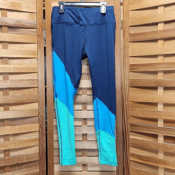 Avia Navy Blue Green Activewear Leggings Women S (4-6) Pocket Recycled Polyester - Picture 1 of 11